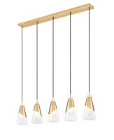 Five Light Linear Chandelier by Z-Lite - Aimie Collection, Modern Gold Finish - 828P6-5L-MGLD