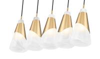 Five Light Linear Chandelier by Z-Lite - Aimie Collection, Modern Gold Finish - 828P6-5L-MGLD