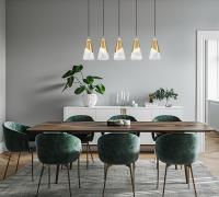 Five Light Linear Chandelier by Z-Lite - Aimie Collection, Modern Gold Finish - 828P6-5L-MGLD