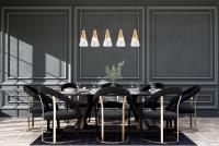 Five Light Linear Chandelier by Z-Lite - Aimie Collection, Modern Gold Finish - 828P6-5L-MGLD