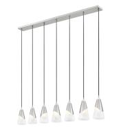 Seven Light Linear Chandelier by Z-Lite - Aimie Collection, Brushed Nickel Finish - 828P6-7L-BN
