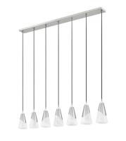 Seven Light Linear Chandelier by Z-Lite - Aimie Collection, Brushed Nickel Finish - 828P6-7L-BN
