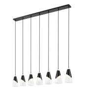 Seven Light Linear Chandelier by Z-Lite - Aimie Collection, Matte Black Finish - 828P6-7L-MB
