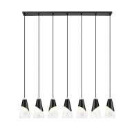 Seven Light Linear Chandelier by Z-Lite - Aimie Collection, Matte Black Finish - 828P6-7L-MB