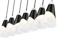 Seven Light Linear Chandelier by Z-Lite - Aimie Collection, Matte Black Finish - 828P6-7L-MB