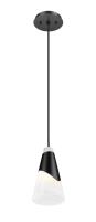 One Light Pendant by Z-Lite - Aimie Collection, Matte Black Finish - 828P6-MB