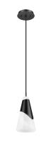 One Light Pendant by Z-Lite - Aimie Collection, Matte Black Finish - 828P6-MB