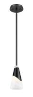 One Light Pendant by Z-Lite - Aimie Collection, Matte Black Finish - 828P6-ROD-MB
