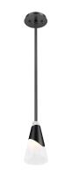 One Light Pendant by Z-Lite - Aimie Collection, Matte Black Finish - 828P6-ROD-MB