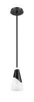 One Light Pendant by Z-Lite - Aimie Collection, Matte Black Finish - 828P6-ROD-MB