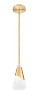 One Light Pendant by Z-Lite - Aimie Collection, Modern Gold Finish - 828P6-ROD-MGLD