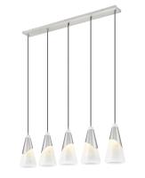 Five Light Linear Chandelier by Z-Lite - Aimie Collection, Brushed Nickel Finish - 828P7-5L-BN