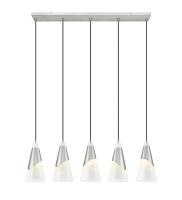 Five Light Linear Chandelier by Z-Lite - Aimie Collection, Brushed Nickel Finish - 828P7-5L-BN
