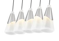 Five Light Linear Chandelier by Z-Lite - Aimie Collection, Brushed Nickel Finish - 828P7-5L-BN