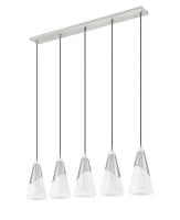 Five Light Linear Chandelier by Z-Lite - Aimie Collection, Brushed Nickel Finish - 828P7-5L-BN