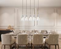 Five Light Linear Chandelier by Z-Lite - Aimie Collection, Brushed Nickel Finish - 828P7-5L-BN