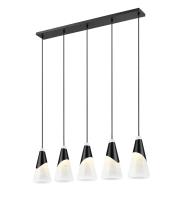 Five Light Linear Chandelier by Z-Lite - Aimie Collection, Matte Black Finish - 828P7-5L-MB