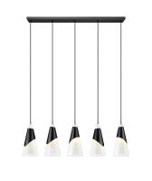 Five Light Linear Chandelier by Z-Lite - Aimie Collection, Matte Black Finish - 828P7-5L-MB