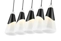 Five Light Linear Chandelier by Z-Lite - Aimie Collection, Matte Black Finish - 828P7-5L-MB