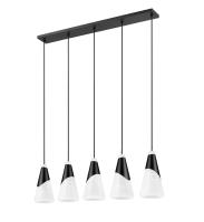 Five Light Linear Chandelier by Z-Lite - Aimie Collection, Matte Black Finish - 828P7-5L-MB