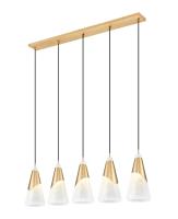 Five Light Linear Chandelier by Z-Lite - Aimie Collection, Modern Gold Finish - 828P7-5L-MGLD