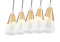 Five Light Linear Chandelier by Z-Lite - Aimie Collection, Modern Gold Finish - 828P7-5L-MGLD