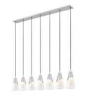 Seven Light Linear Chandelier by Z-Lite - Aimie Collection, Brushed Nickel Finish - 828P7-7L-BN