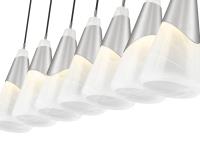 Seven Light Linear Chandelier by Z-Lite - Aimie Collection, Brushed Nickel Finish - 828P7-7L-BN