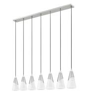 Seven Light Linear Chandelier by Z-Lite - Aimie Collection, Brushed Nickel Finish - 828P7-7L-BN