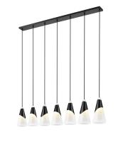Seven Light Linear Chandelier by Z-Lite - Aimie Collection, Matte Black Finish - 828P7-7L-MB