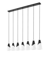 Seven Light Linear Chandelier by Z-Lite - Aimie Collection, Matte Black Finish - 828P7-7L-MB