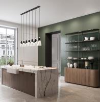 Seven Light Linear Chandelier by Z-Lite - Aimie Collection, Matte Black Finish - 828P7-7L-MB