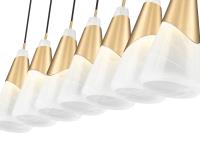 Seven Light Linear Chandelier by Z-Lite - Aimie Collection, Modern Gold Finish - 828P7-7L-MGLD