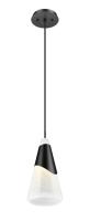 One Light Pendant by Z-Lite - Aimie Collection, Matte Black Finish - 828P7-MB