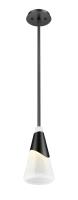 One Light Pendant by Z-Lite - Aimie Collection, Matte Black Finish - 828P7-ROD-MB