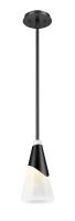 One Light Pendant by Z-Lite - Aimie Collection, Matte Black Finish - 828P7-ROD-MB