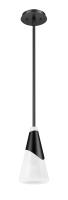 One Light Pendant by Z-Lite - Aimie Collection, Matte Black Finish - 828P7-ROD-MB