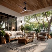 56"Ceiling Fan by Minka Aire - Tempri Collection, Coal Black Finish - F669L-CL/ASW