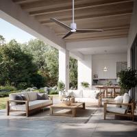 56"Ceiling Fan by Minka Aire - Tempri Collection, Flat White Finish - F669L-WHF/AO