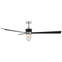 65"Ceiling Fan by Minka Aire - Nauticus Collection, Brushed Nickel Wet With Coal Blades Finish - F768L-BNW/CL