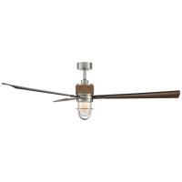 65"Ceiling Fan by Minka Aire - Nauticus Collection, Brushed Nickel Wet With Distressed Koa Blades Finish - F768L-BNW/DK