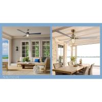65"Ceiling Fan by Minka Aire - Nauticus Collection, Brushed Nickel Wet With Distressed Koa Blades Finish - F768L-BNW/DK