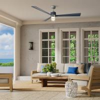 65"Ceiling Fan by Minka Aire - Nauticus Collection, Brushed Nickel Wet With Navy Blades Finish - F768L-BNW/NVY