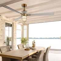 65"Ceiling Fan by Minka Aire - Nauticus Collection, Legacy Brass Finish - F768L-LBR/WCD