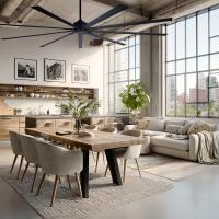 96"Ceiling Fan by Minka Aire - Xtreme Collection, Coal Black Finish - F887-96-CL