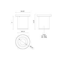 LED Ceiling Mount by Kuzco Lighting - Lorna Collection, Black Finish - LD3-SM04W10-3036-BK-UNV-010