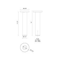 LED Ceiling Mount by Kuzco Lighting - Lorna Collection, Black Finish - LD2-SM12W12-3036-BK-UNV-010