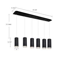 LED Pendant by Kuzco Lighting - Cameo Collection, Black Finish - MP401432BK-06