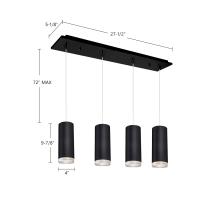 LED Pendant by Kuzco Lighting - Cameo Collection, Black Finish - MP401432BK-04