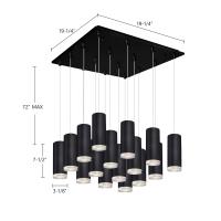 LED Pendant by Kuzco Lighting - Cameo Collection, Black Finish - MP401431BK-16